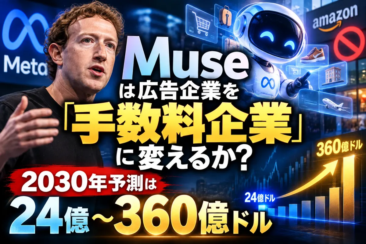 【Meta（META）】AIエージェント「Muse」は広告企業を「手数料企業」に変えるか？2030年売上予測は24億〜360億ドル【2026年10月最新】