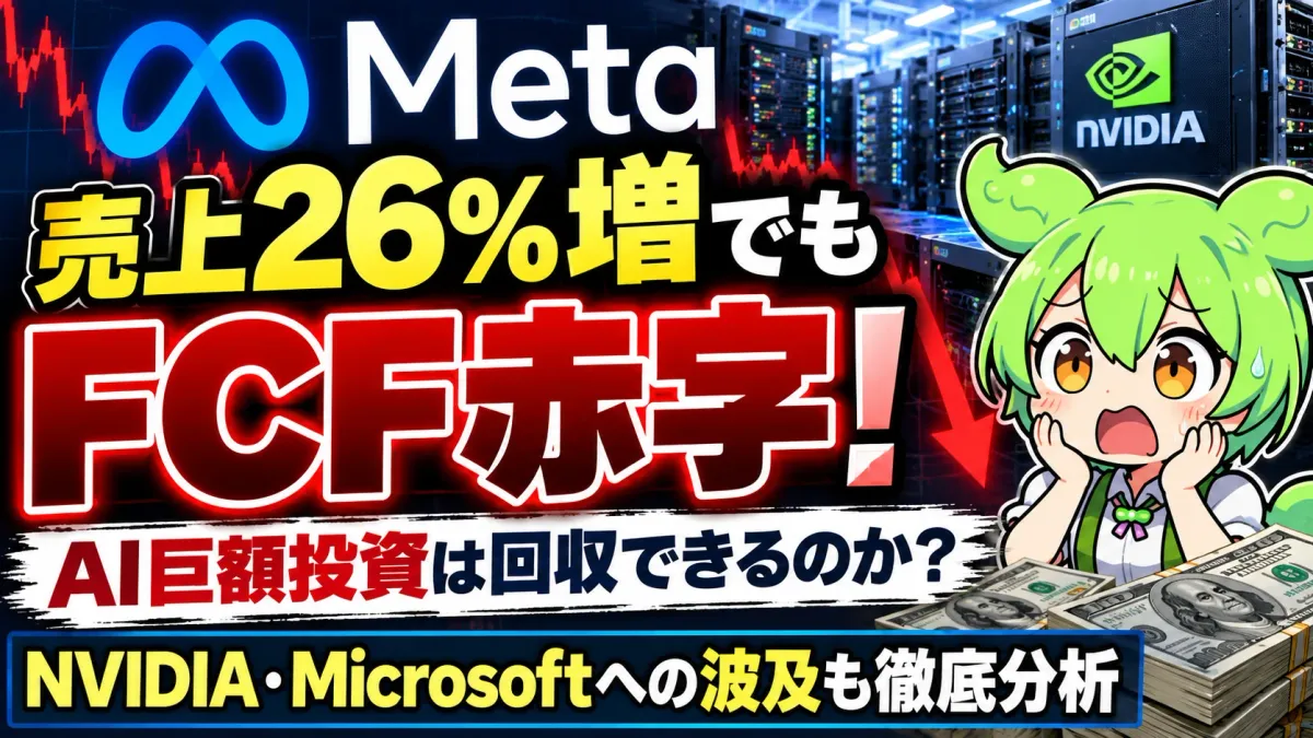 【Meta（META）決算2026】売上26%増でもFCF赤字！AI巨額投資349億ドルは回収できるのか？NVIDIA・Microsoftへの波及を徹底分析