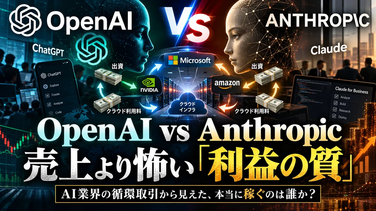 OpenAI vs Anthropic、売上より「利益の質」── Q3売上168億ドルの裏にある循環マネーとクラウド依存【2026年10月】