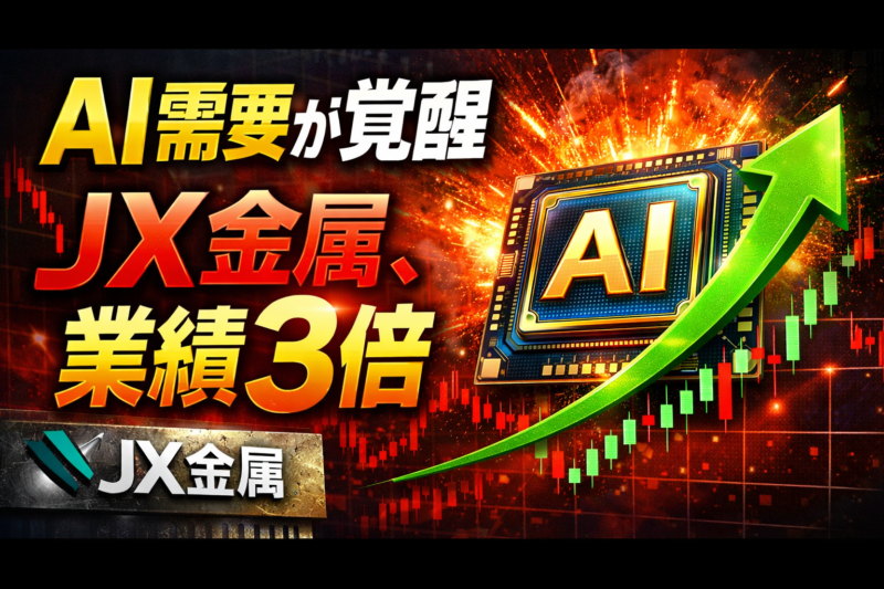 ストップ高のJX金属、AI好調で市場を席巻中！
