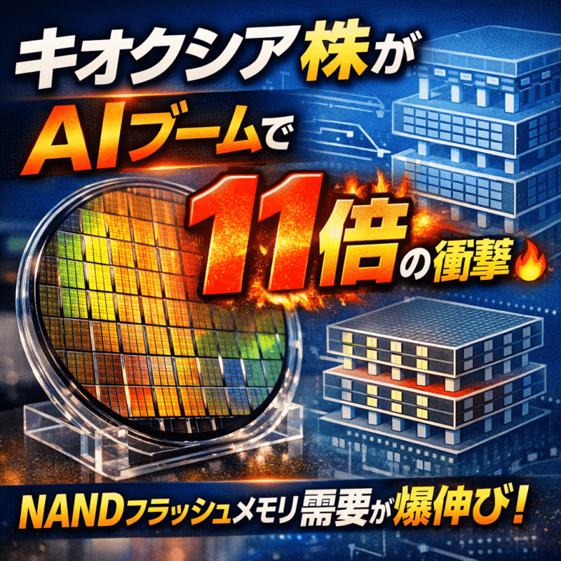 【朗報】キオクシア株がAIブームで株価11倍の衝撃
