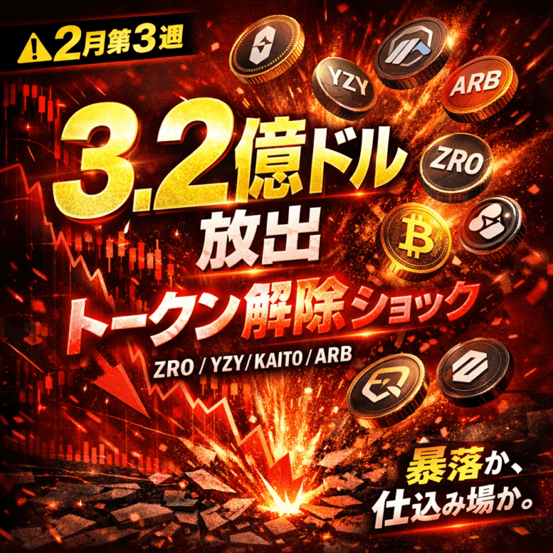【2026年投資戦略】暗号資産トークンロック解除の衝撃――3億2100万ドルが市場に放出される週