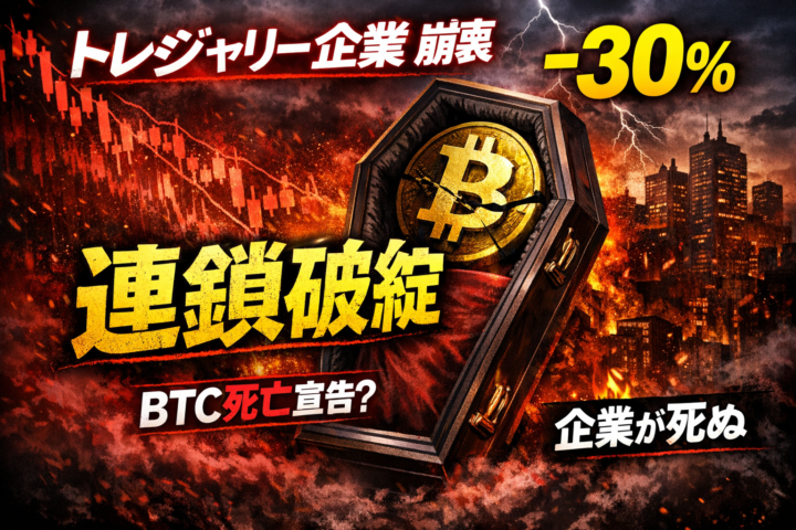 【忖度なし】BTC急落とトレジャリー企業の末路：2026年の「審判」が始まった