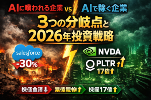 AIに喰われる企業 vs AIで稼ぐ企業両者を分ける「3つの分岐点」と2026年の投資戦略