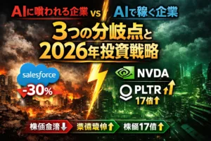 AIに喰われる企業 vs AIで稼ぐ企業両者を分ける「3つの分岐点」と2026年の投資戦略