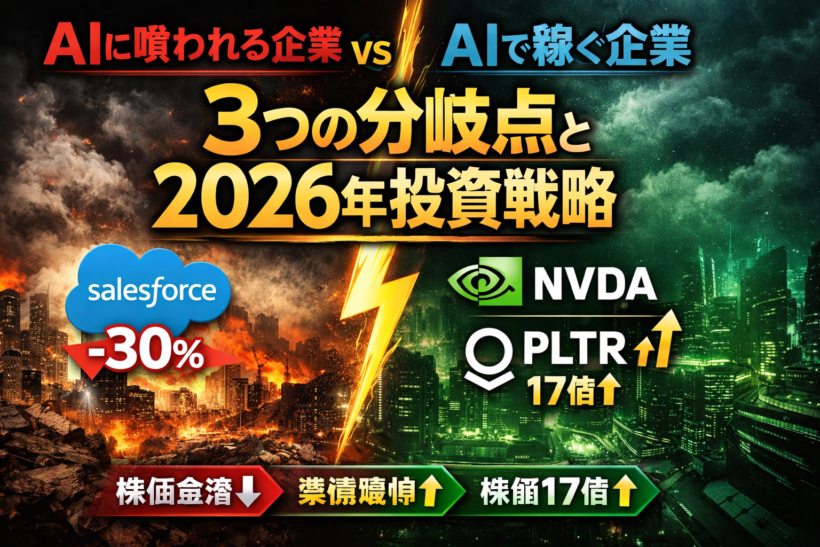 AIに喰われる企業 vs AIで稼ぐ企業両者を分ける「3つの分岐点」と2026年の投資戦略