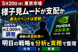 【5/20寄り付き戦略】NVIDIA決算待ちの一日 ― 「動かないこと」も投資判断である