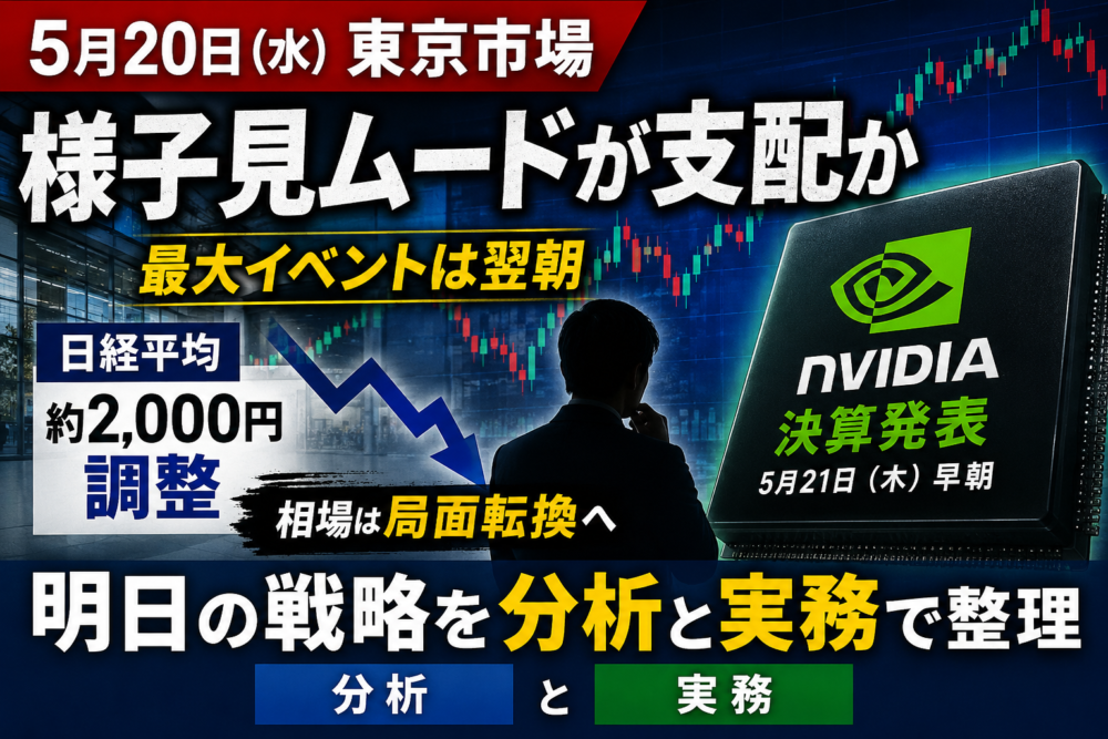 【5/20寄り付き戦略】NVIDIA決算待ちの一日 ― 「動かないこと」も投資判断である