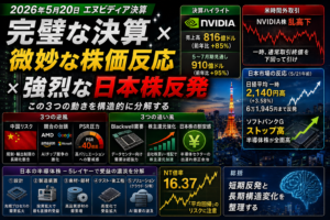 NVIDIA『完璧な決算』と日経平均2,140円高 — 半導体相場を3層構造で解剖する