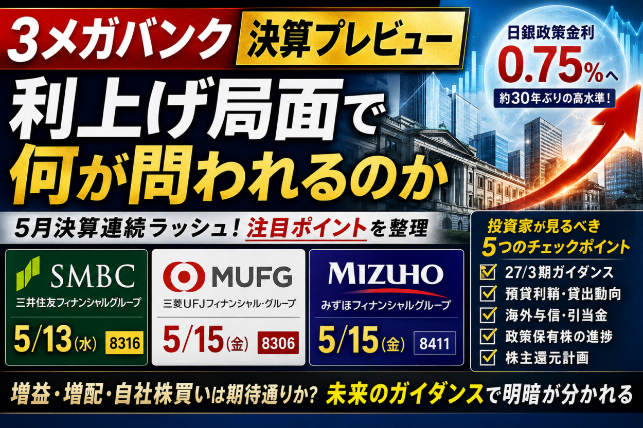 【決算プレビュー】3メガバンク 利上げ局面の本決算で何が問われるか