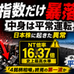NT倍率16.37倍の異常値が示す日本株の歪み――本日の日経急落は「4銘柄相場」終焉の第一波か