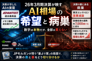 26年3月期決算が映すAI相場の「希望」と「病巣」 ―― 数字は本物だが、全部は買えない