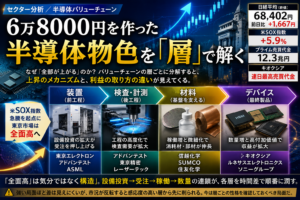 6万8000円を作った半導体物色を「層」で解く——SOX→装置→材料→デバイスの伝播地図