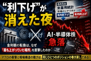 「利下げ」が消えた夜 ―― 金利観の転換は、なぜ最も上がっていたAI・半導体を直撃したのか