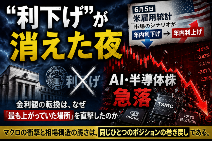 「利下げ」が消えた夜 ―― 金利観の転換は、なぜ最も上がっていたAI・半導体を直撃したのか